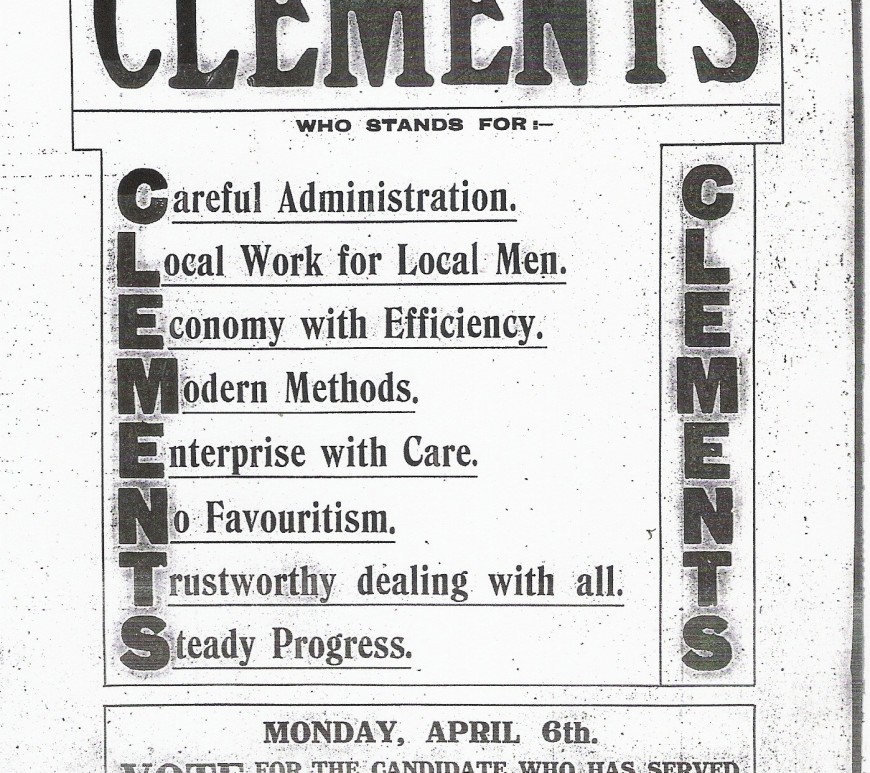 Vote for Clements 1914