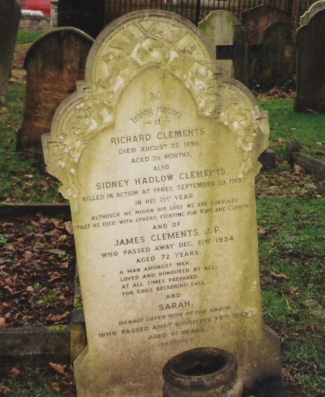 Clements' gravestone, South Ealing Cemetery